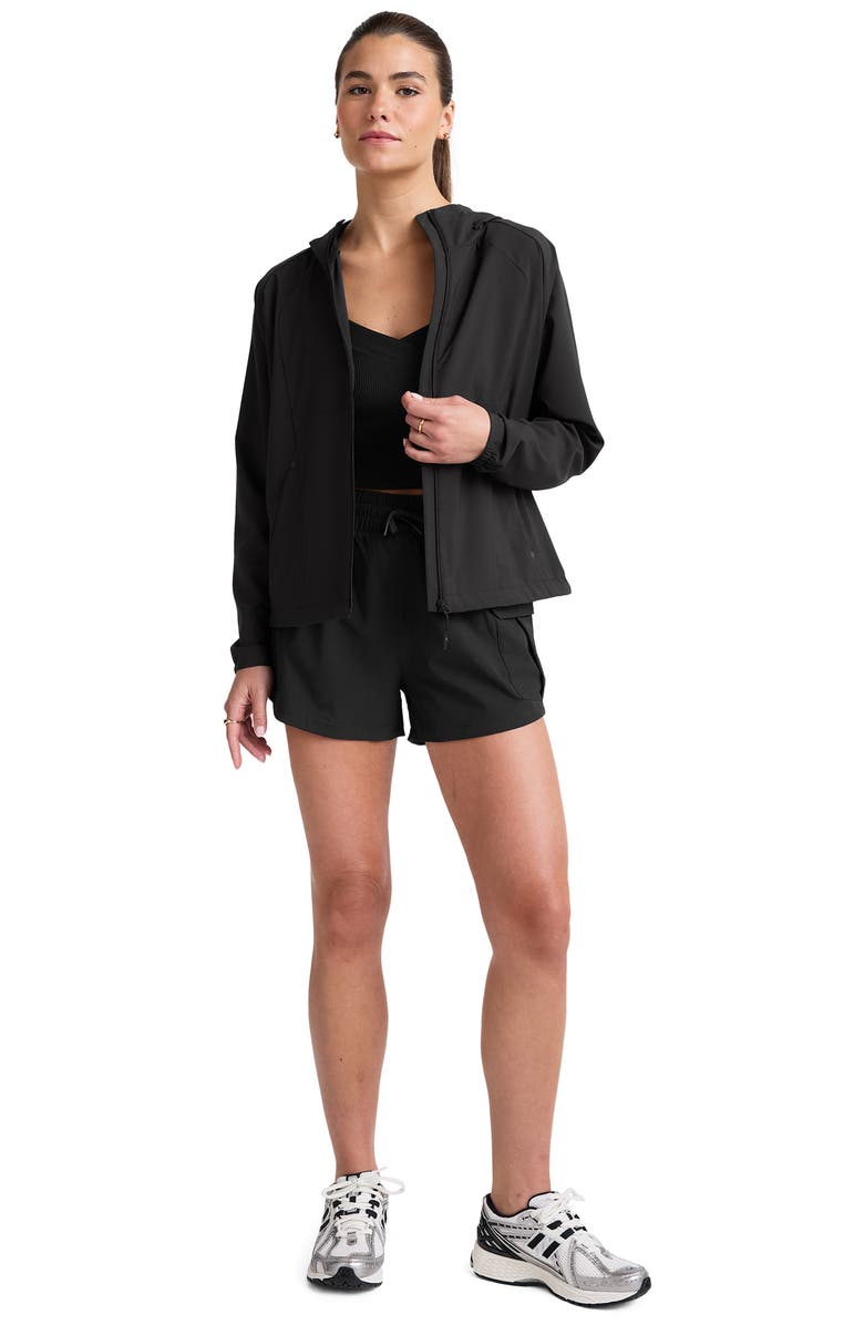 Beyond Yoga Cross Country Packable Jacket, Alternate, color, Black