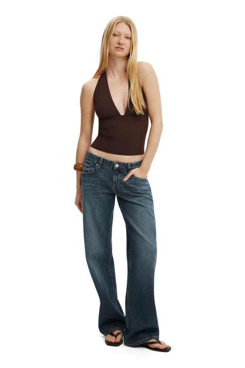 Women's Hold Me Gathered Halter, Alternate, color, Dark Oak