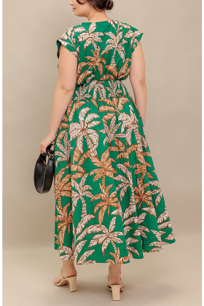 Palm Zip Front Maxi Dress, Alternate, color, GREEN