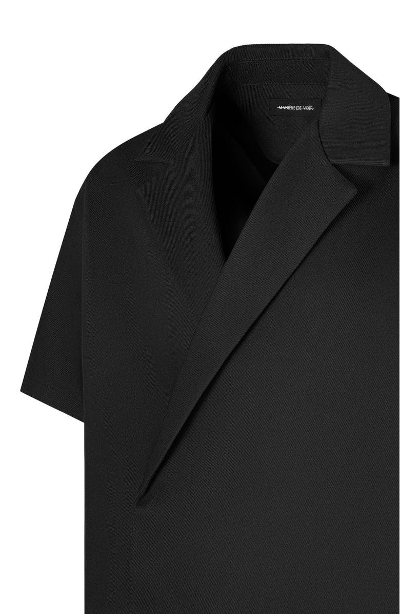 Manière De Voir Abel Boxy Twill Double Breasted Shirt, Alternate, color, Black