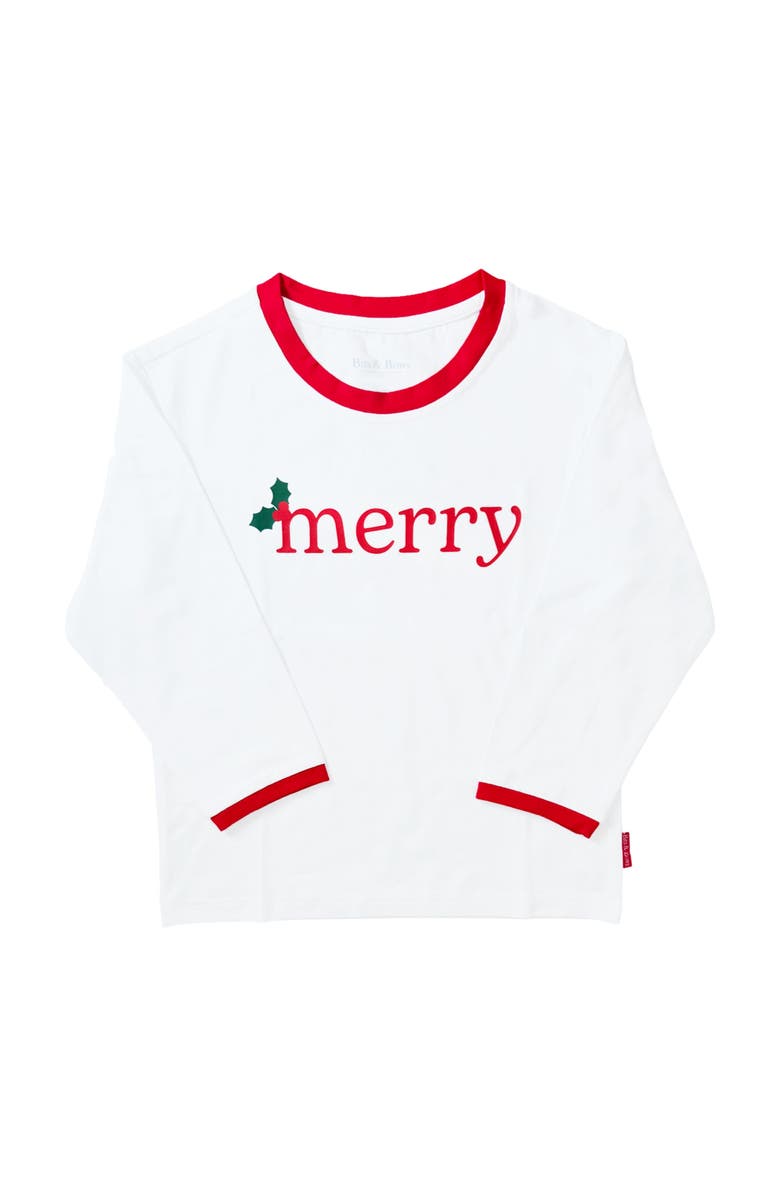Bits & Bows Merry Long Sleeve T-Shirt, Main, color, Red