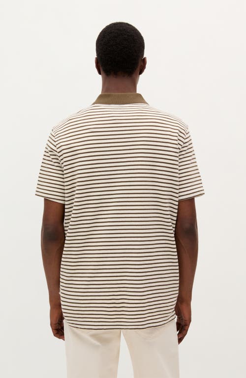 Scalpers Summer Stripes Polo In Brown