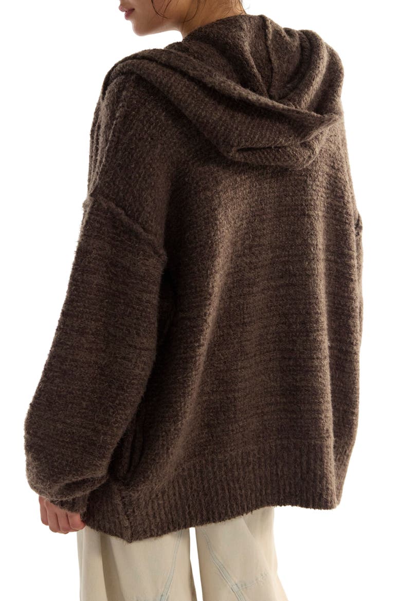 Thistle Hooded Cardigan, Alternate, color, FUDGE COMBO