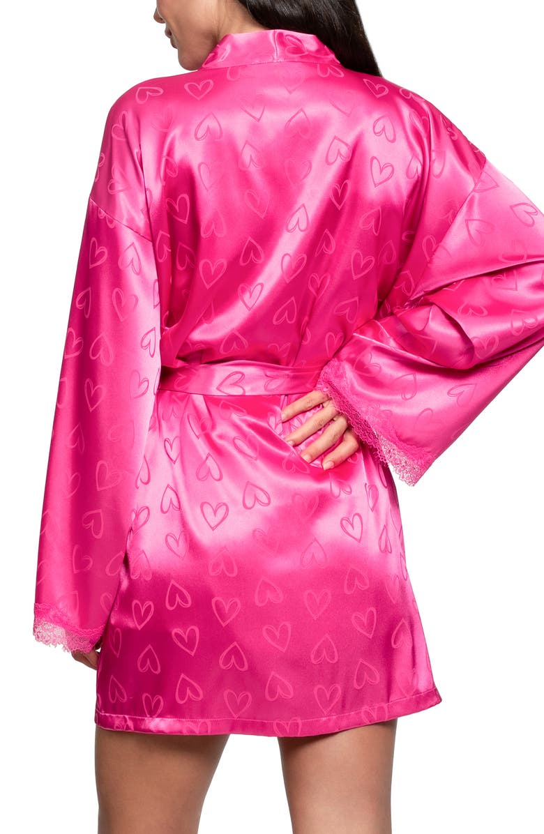 In Bloom by Jonquil Sasha Heart Satin Wrap, Alternate, color, Hot Pink