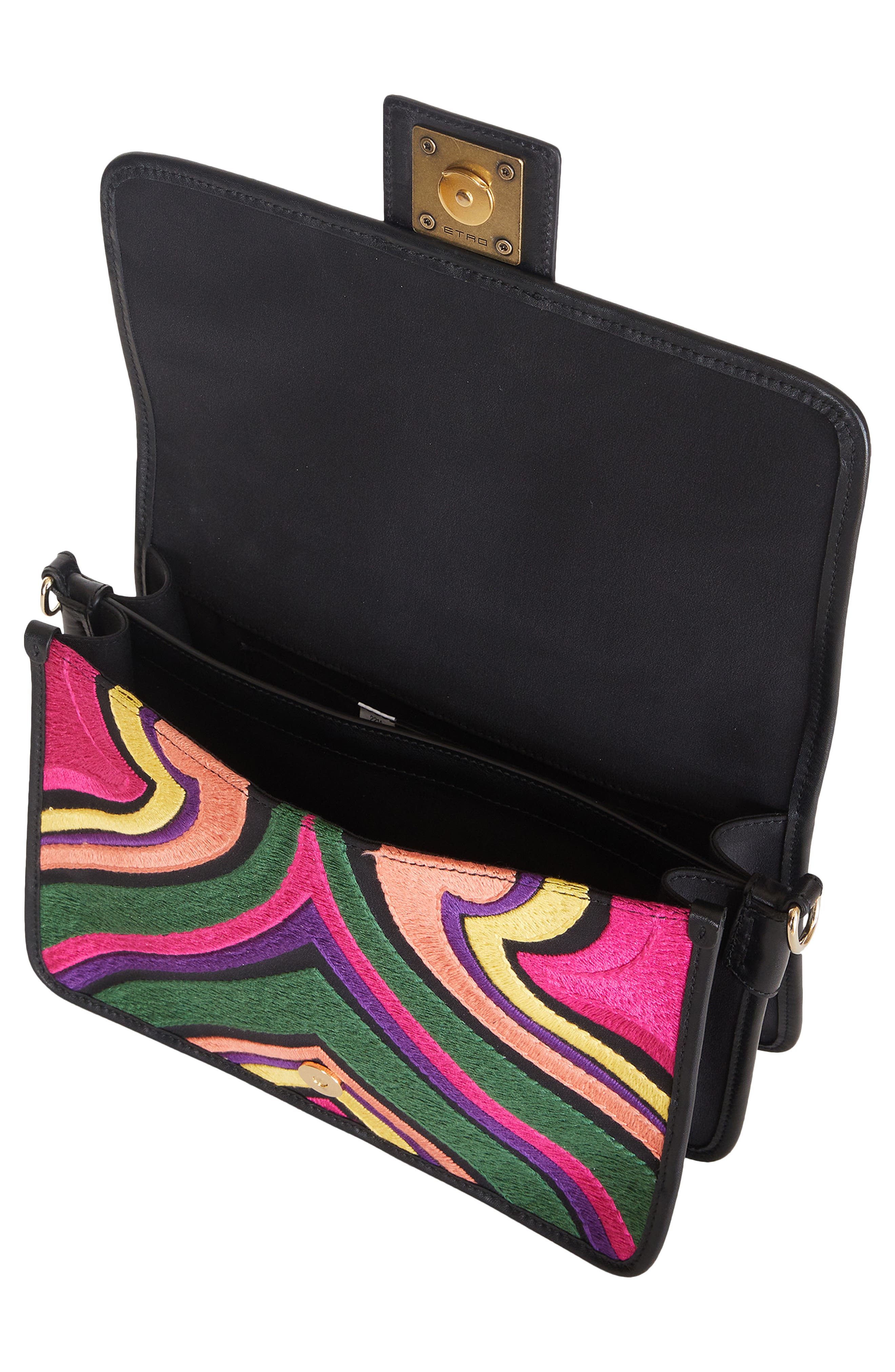 Etro Embroidered Shoulder Bag, Alternate, color, 