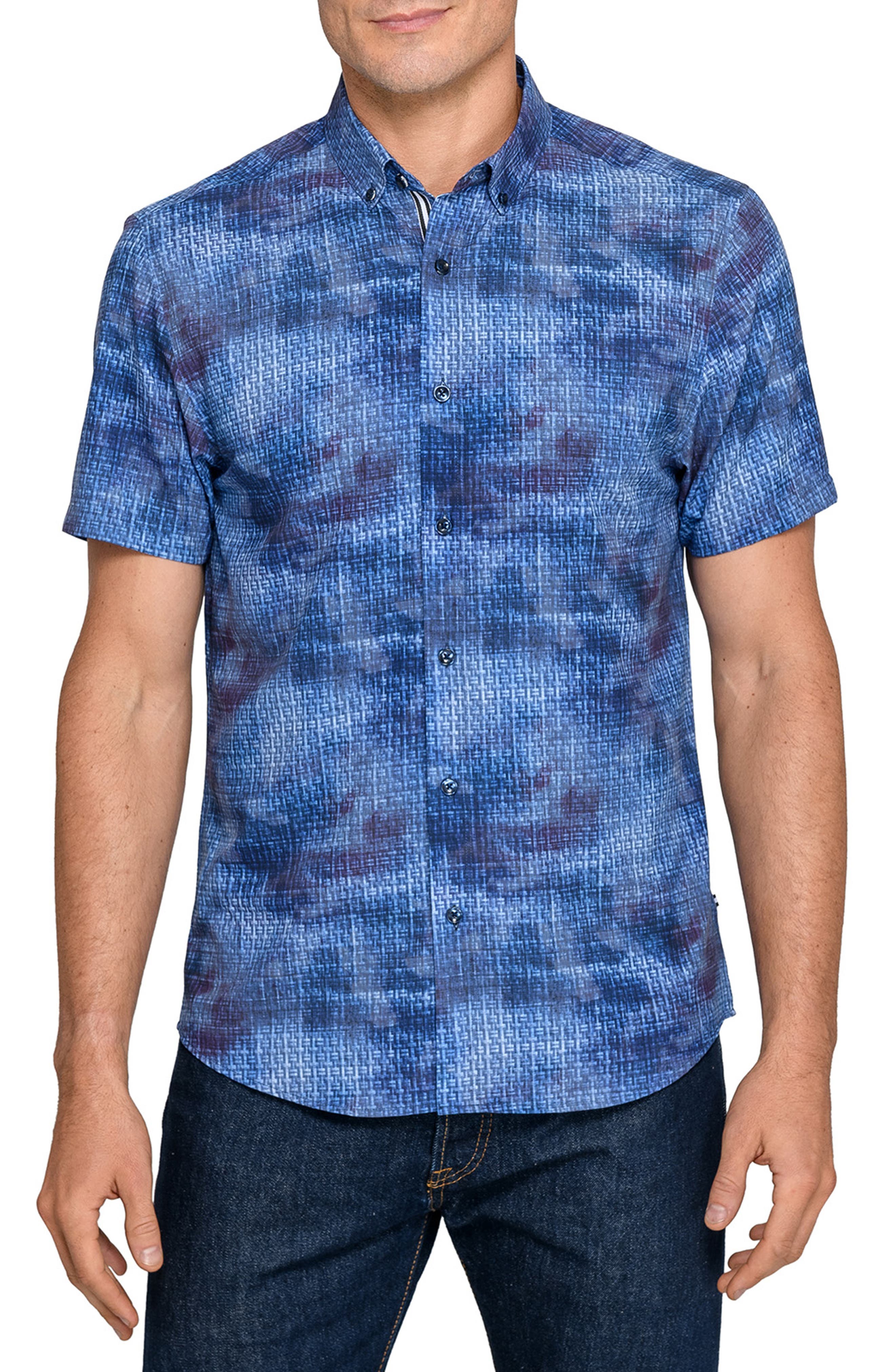 Textured Woven Short Sleeve Basic