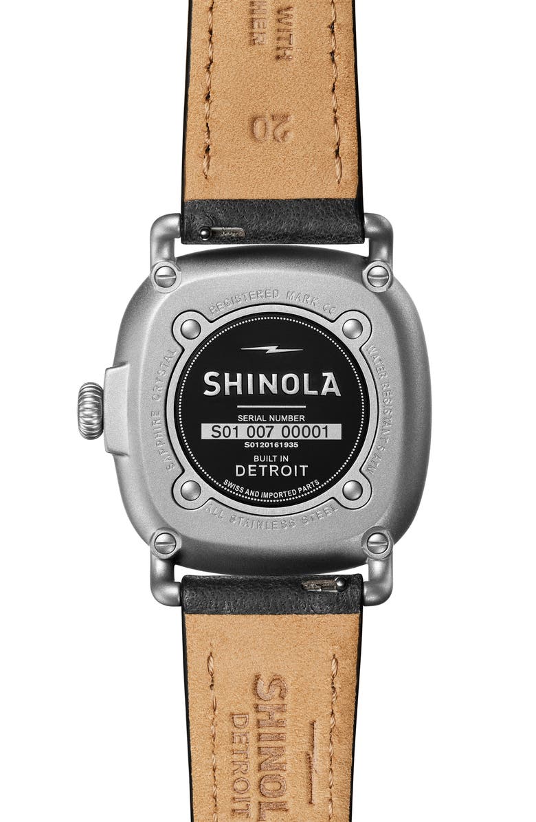 Shinola The Guardian Leather Strap Watch, 36mm, Alternate, color, 