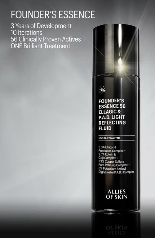 Allies Of Skin Founder's Essence 56 Ellagic & P.a.d. Light Reflecting Fluid In Transparent