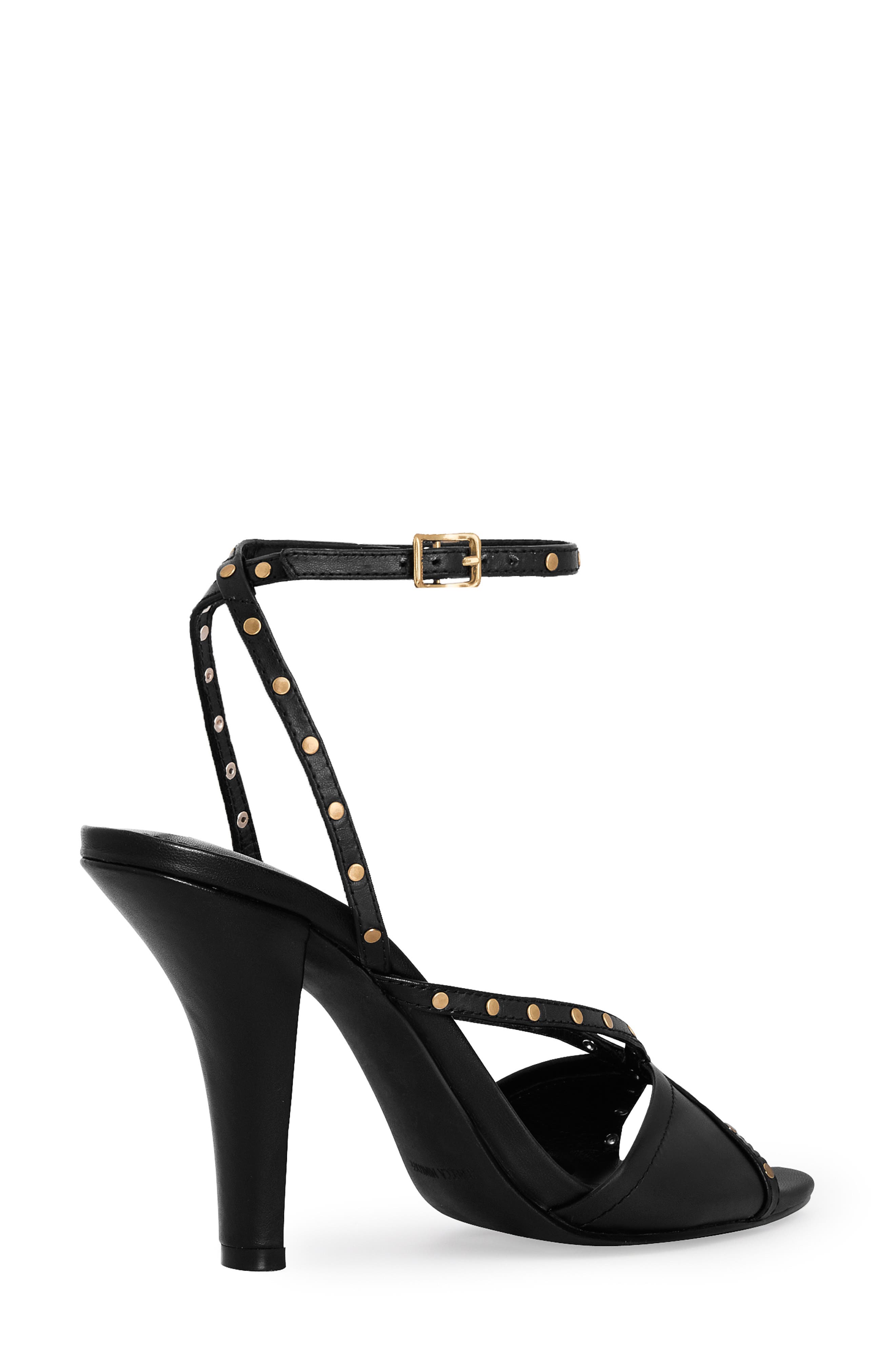 Rebecca Minkoff Studded Ankle Strap Sandal, Alternate, color, Black