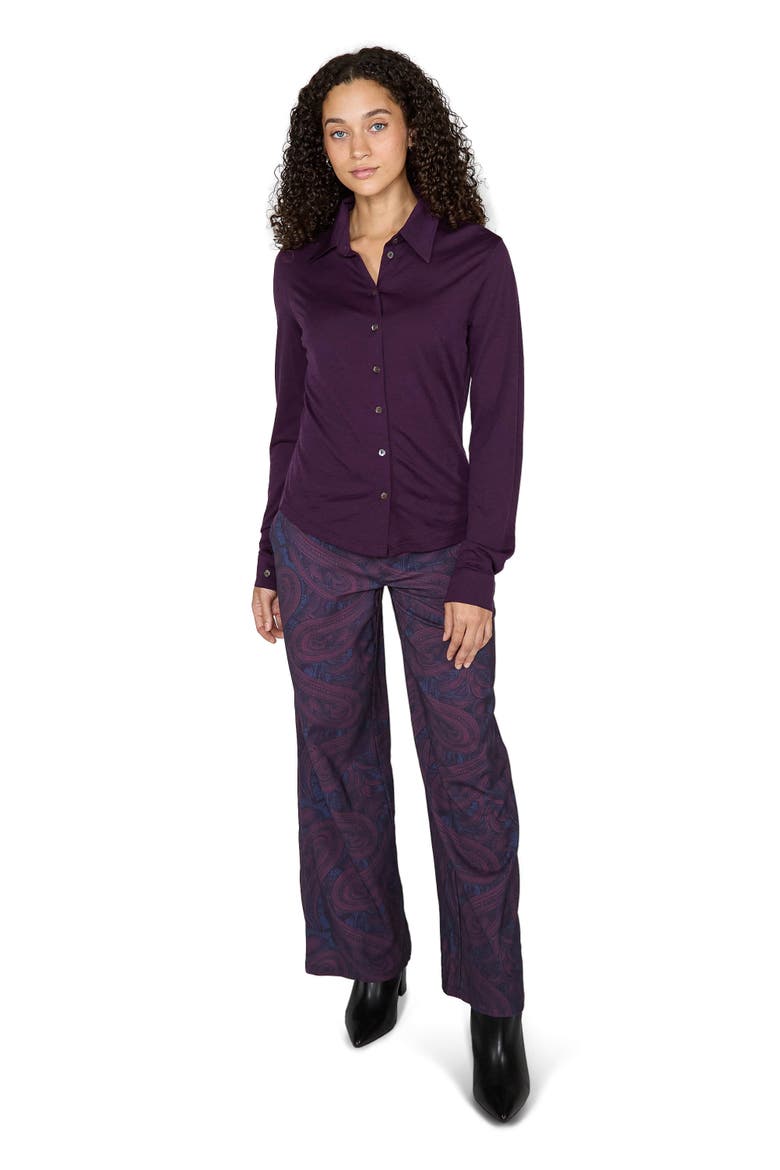 Scarlet Merino Wool Shirt, Alternate, color, Plum
