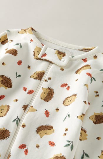 Print Zip Cotton Footie