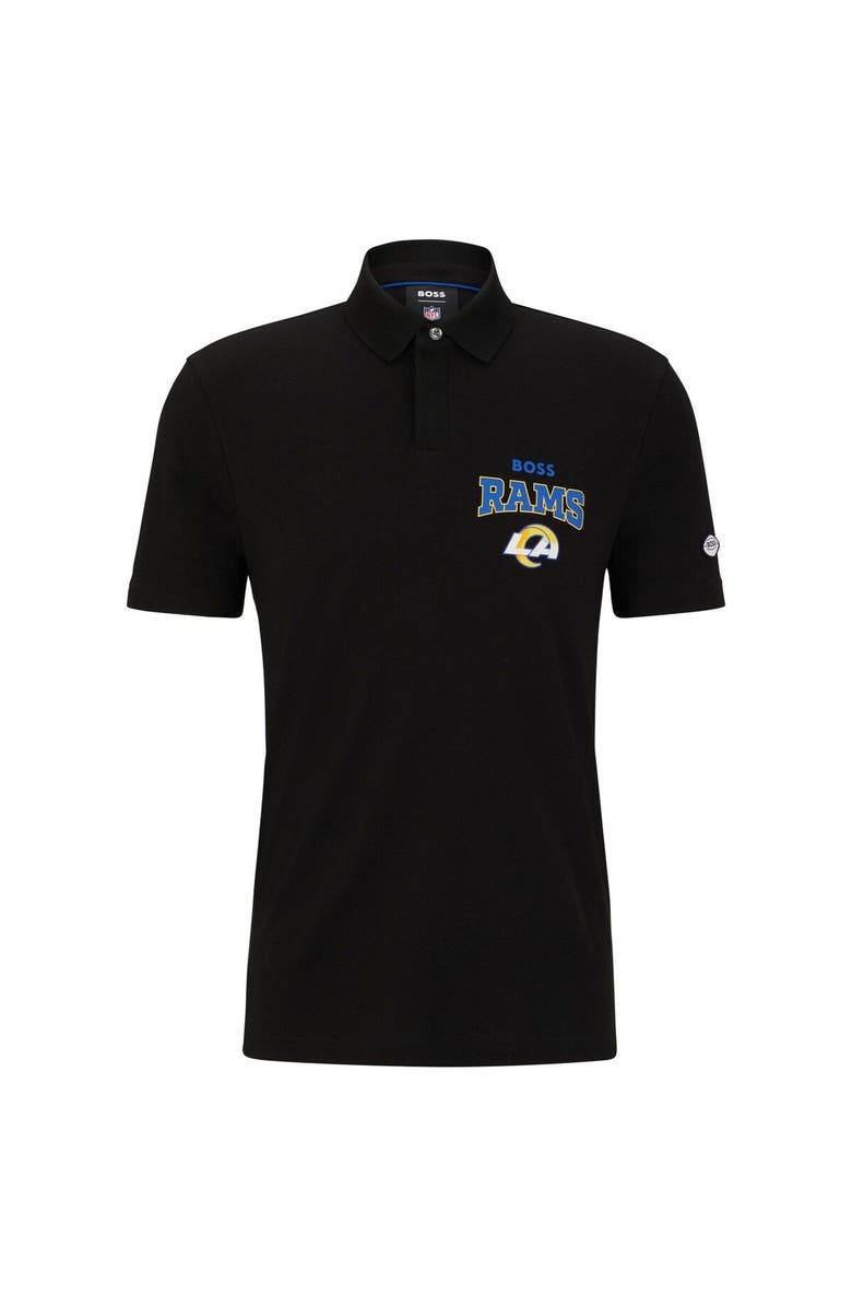 Boss X NFL Men's BOSS X NFL Black/Royal Los Angeles Rams Punter Polo, Main, color, Black
