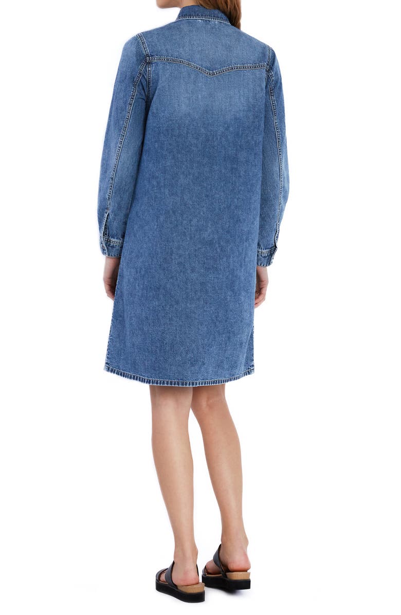Wash Lab Denim Fetching Long Sleeve Denim Shirtdress, Alternate, color, Trace Blue