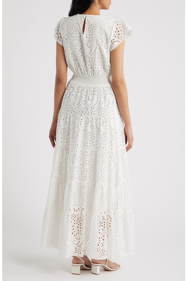 Eyelet Maxi Dress, Alternate, color, WHITE
