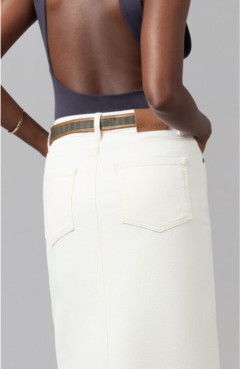 Lola Denim Halston High Rise Maxi Skirt, Alternate, color, Raw