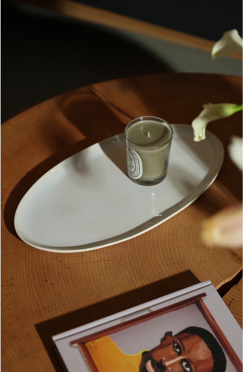 Fable Home Oval Serving Platter, Alternate, color, Pearl White