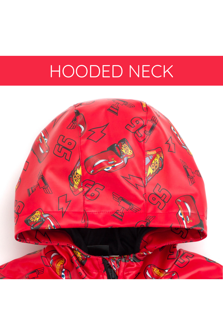 Cars Lightning McQueen Hooded Zip-Up Rain Jacket, Alternate, color, Red Lightning McQueen