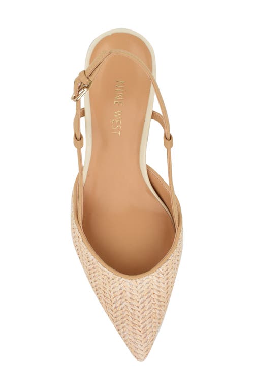 Nine West Rowen Slingback Pump In Cream/natural Woven