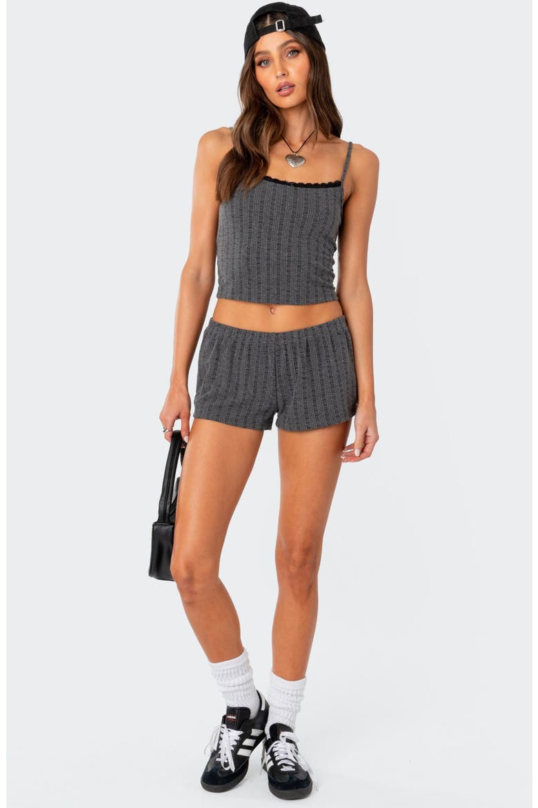 Irene Pointelle Crop Camisole, Alternate, color, GRAY
