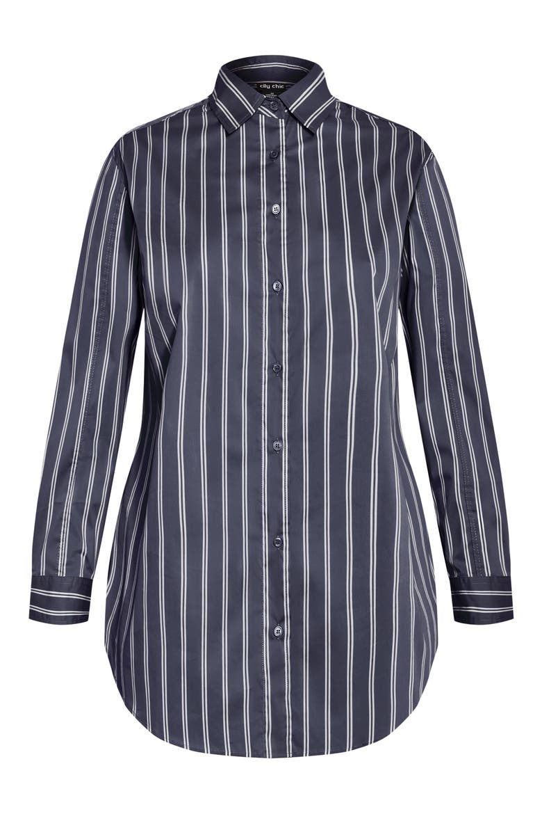 Celine Stripe Shirt, Alternate, color, NAVY