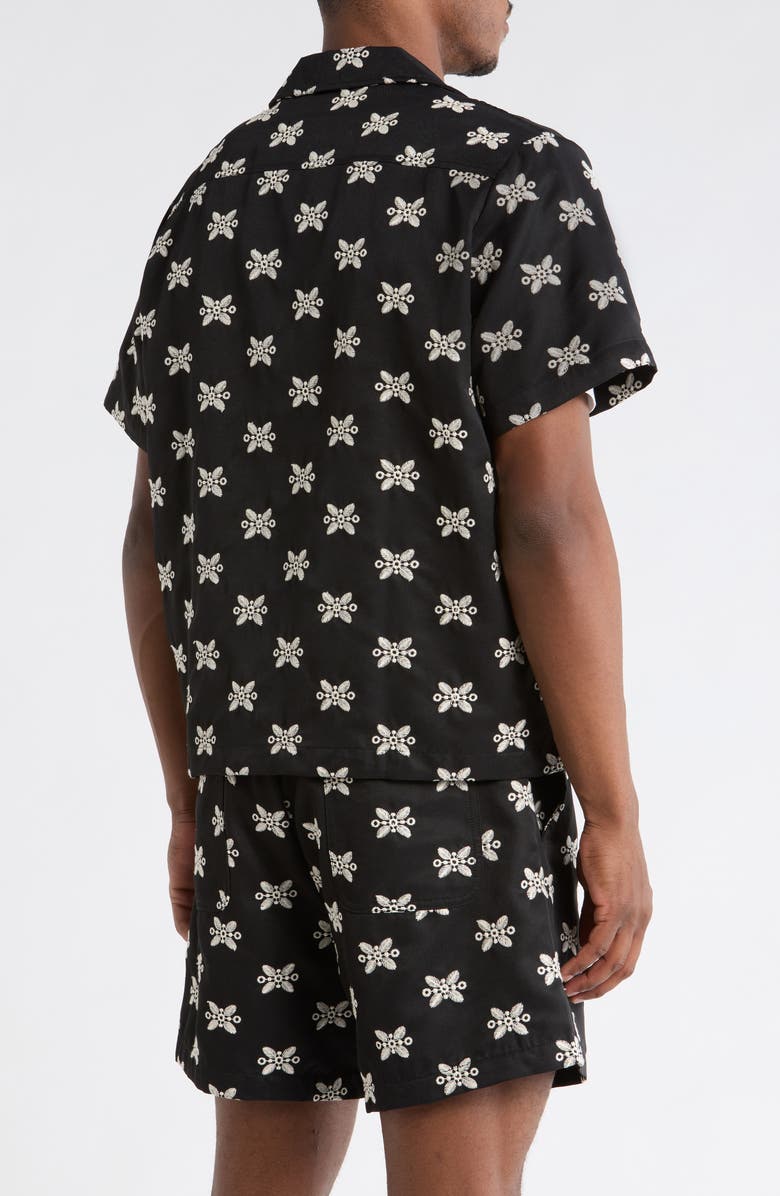 RIZORT Ronan Embroidered Camp Shirt, Alternate, color, Black