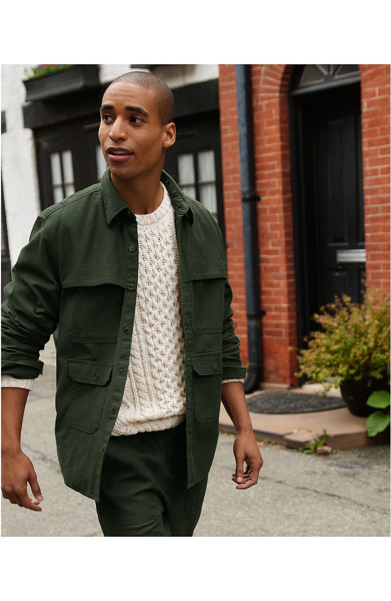 Lands' End Long Sleeve Textured Twill Utility Shirt, Alternate, color, 