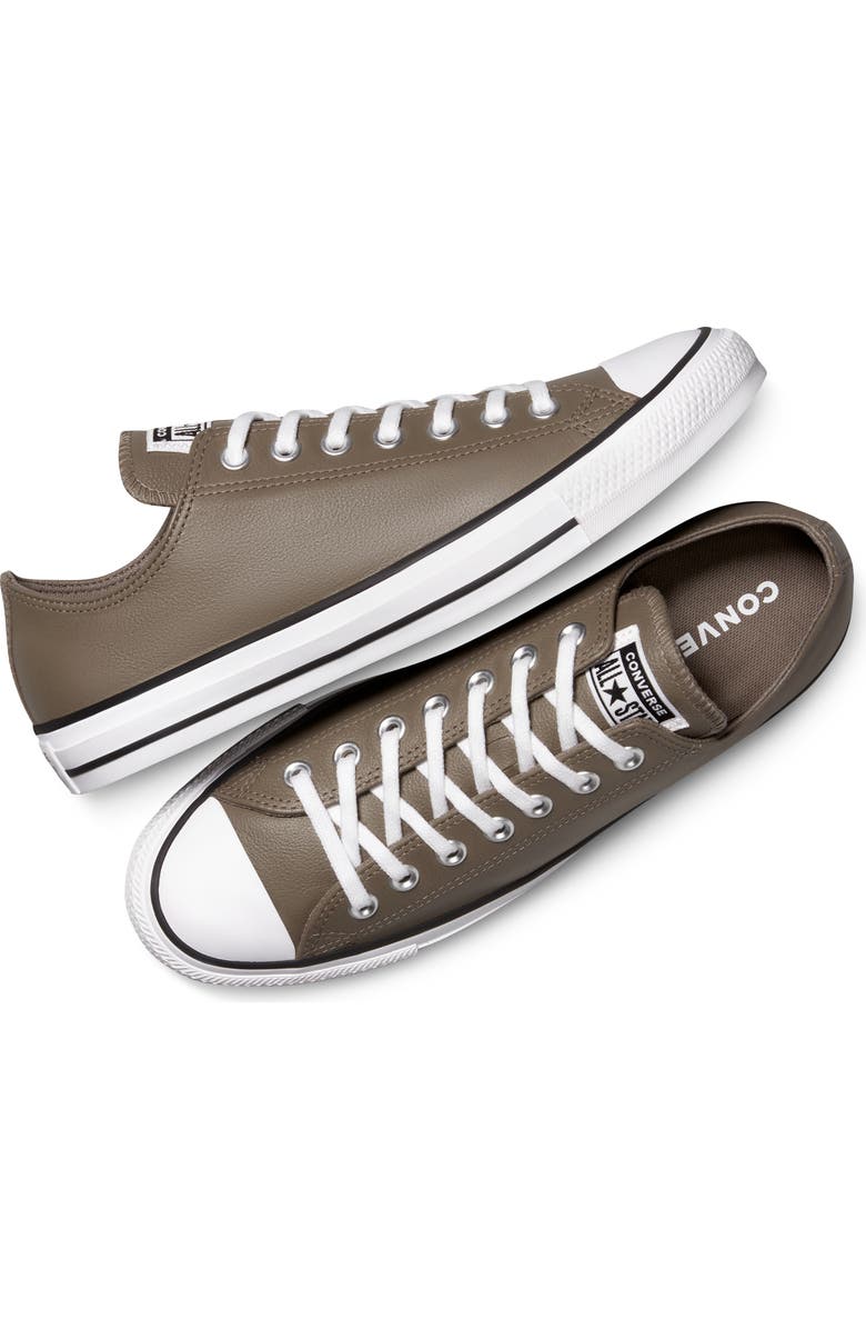 Converse Chuck Taylor All Star Leather Low Top Sneaker, Alternate, color, Classic Taupe/ White/ Black