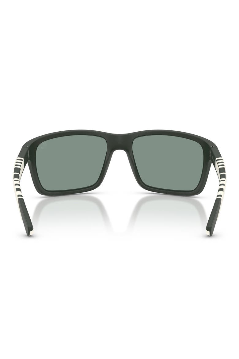 60mm Rectangle Sunglasses, Alternate, color, MATTE GREEN / GREEN PETROL