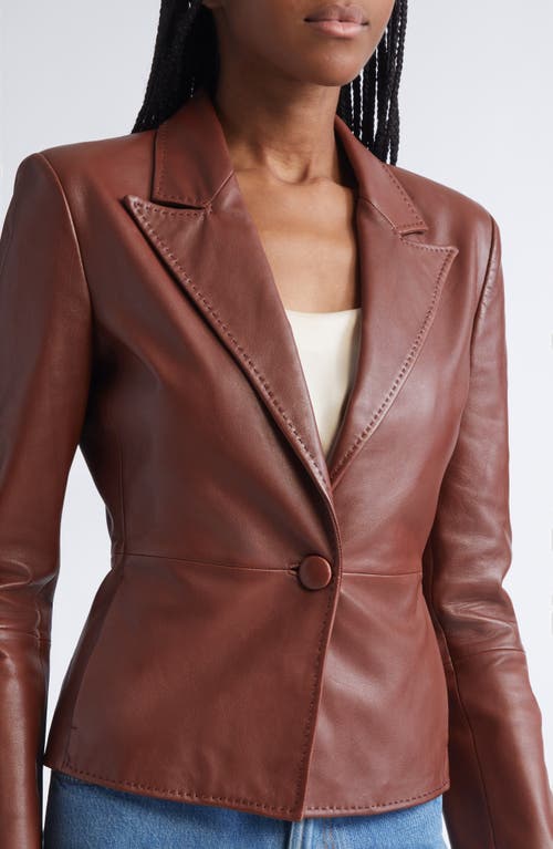 St John St. John Soft Luxe Napa Leather Jacket In Brown