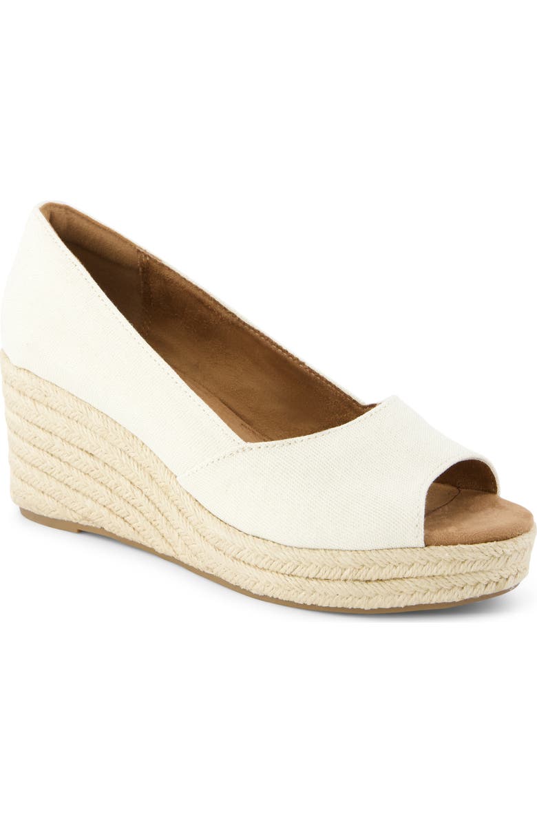 TOMS Rania Peep Toe Wedge Pump, Main, color,