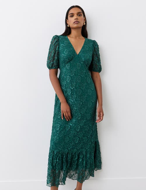 Loretta 3/4 Sleeve Lace Midi Dress In Green Loretta 3/4 Sleeve Lace Midi Dress In Green