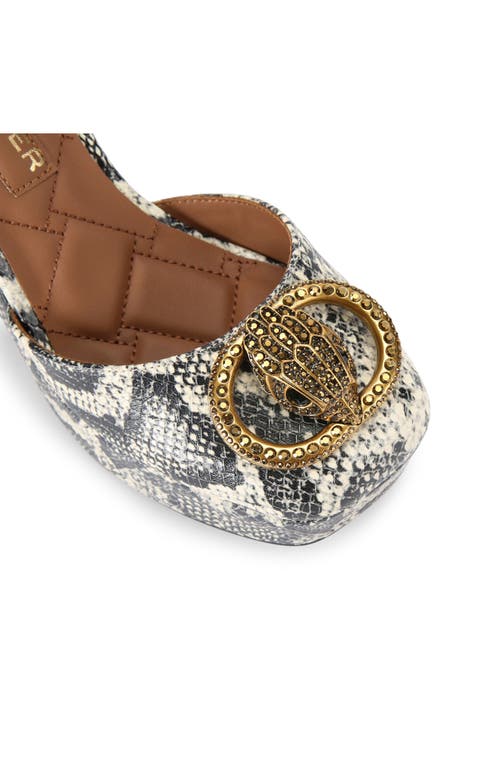 Kurt Geiger London Snakeskin Embossed Platform Pump In White