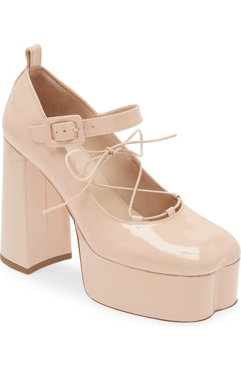 Simone Rocha Heart Toe Lace-Up Ballerina Mary Jane Platform Pump, Main, color,