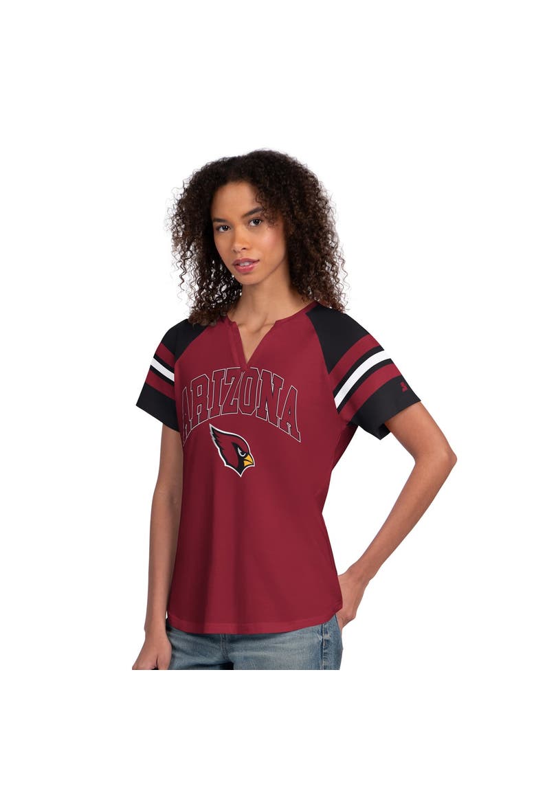 Women's Starter  Cardinal Arizona Cardinals Game On Notch Neck Raglan T-Shirt, Main, color, Cardinal