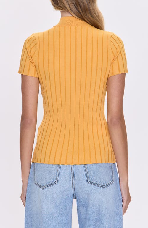 Pistola Dominque Rib Short Sleeve Button-up Shirt In Yellow
