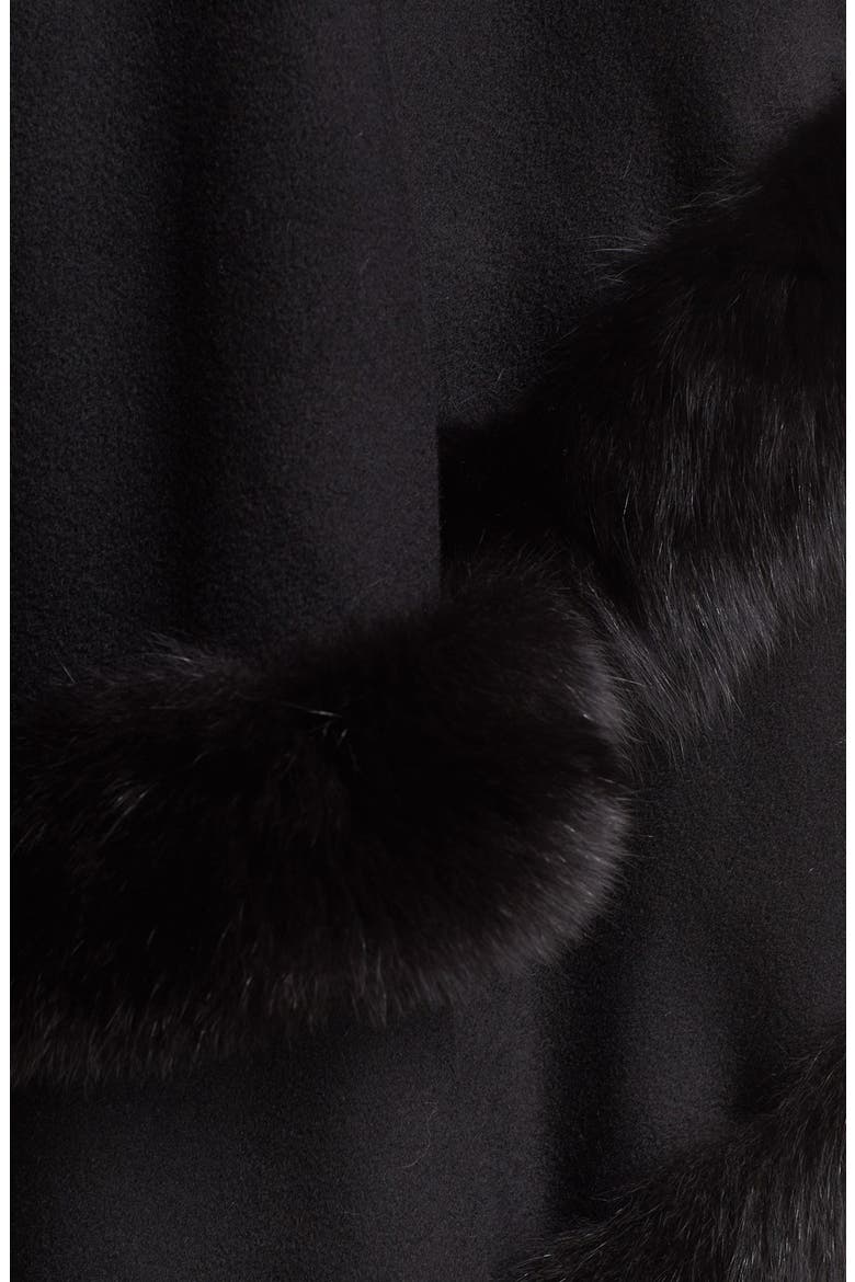 Genuine Fox Fur Trim Cape, Alternate, color, OLD BLACK