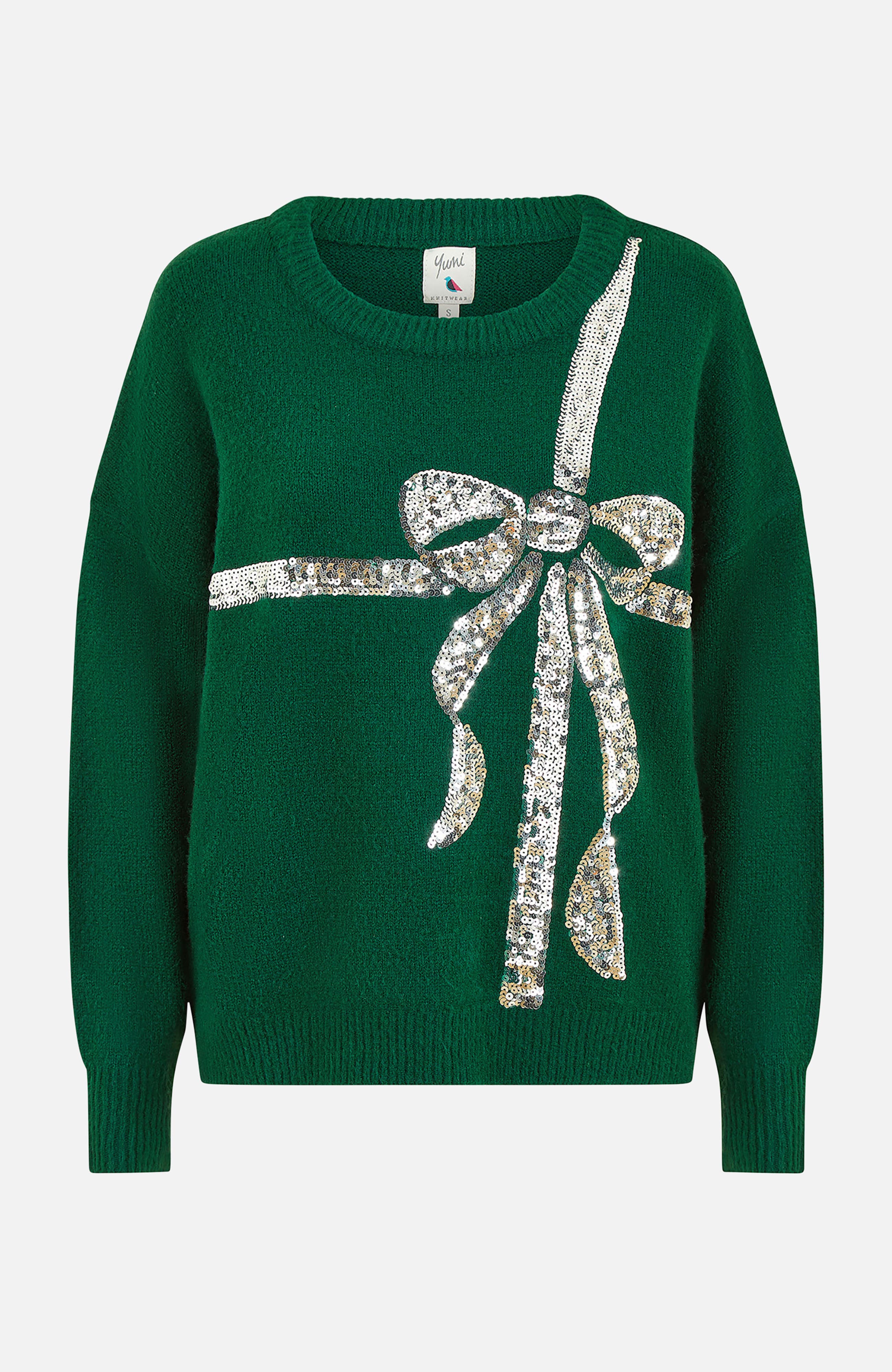 Sequin Bow Knitted Sweater - image 2