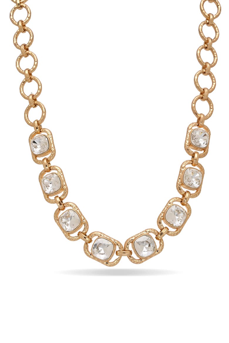Heirloom Crystal Collar Necklace, Main, color, GOLD