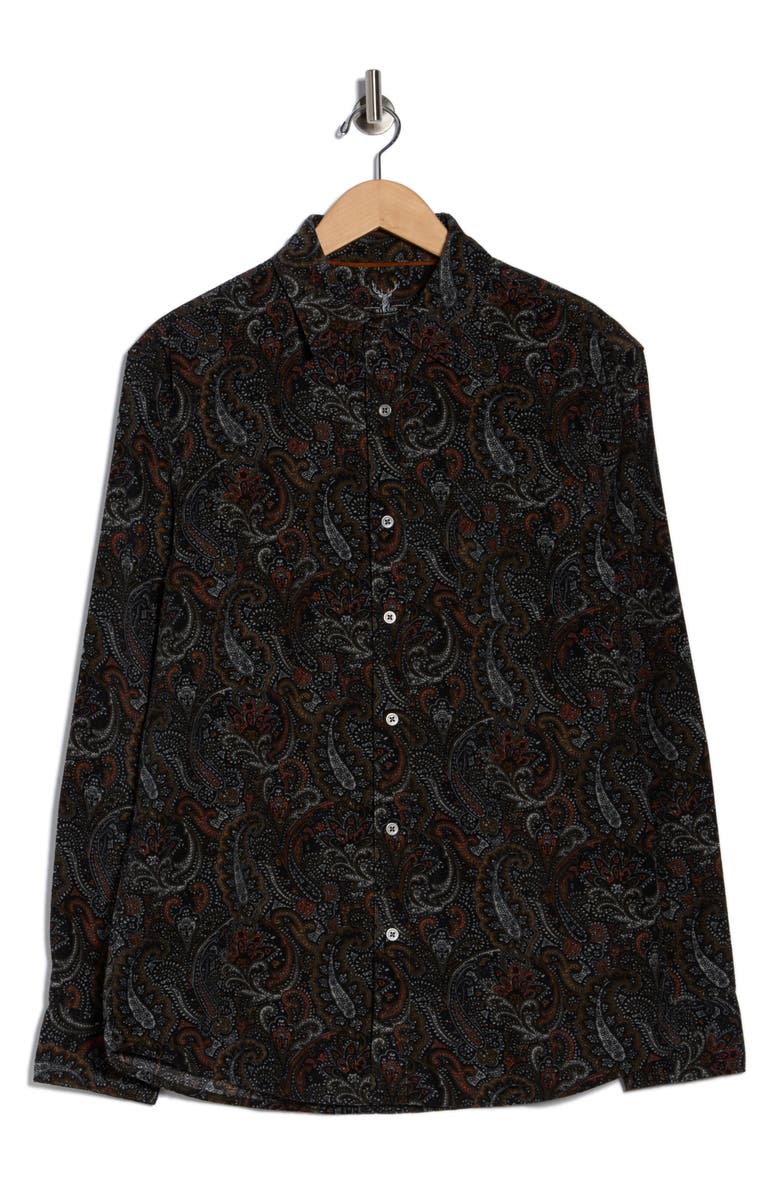 NICOBY Ultrasoft Corduroy Long Sleeve Button-Up Shirt, Alternate, color, Black