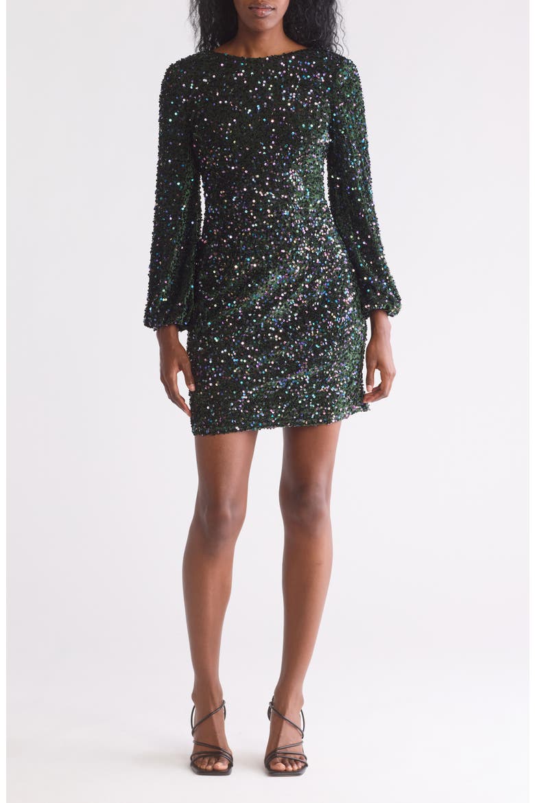 Empire State Sequin Shift Dress, Main, color, EDEN MULTI