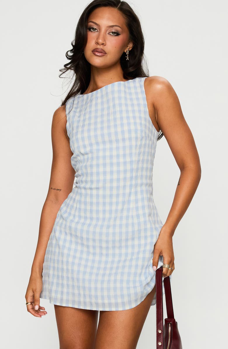 Princess Polly Alfalfa Check Minidress, Alternate, color, Blue Check