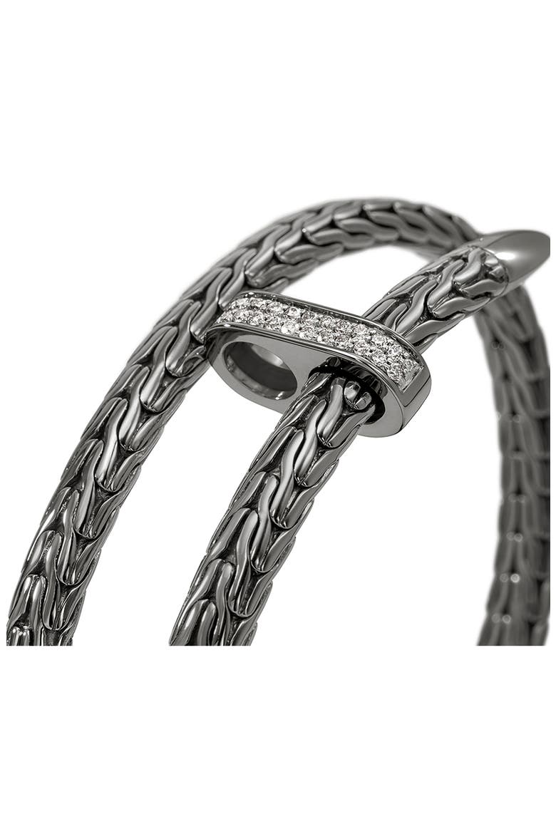Spear Flex Cuff, Diamonds, 5.5mm, Alternate, color, SILVER