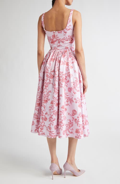 Emilia Wickstead Eglantine Belted Cotton Poplin Fit & Flare Dress In Multi
