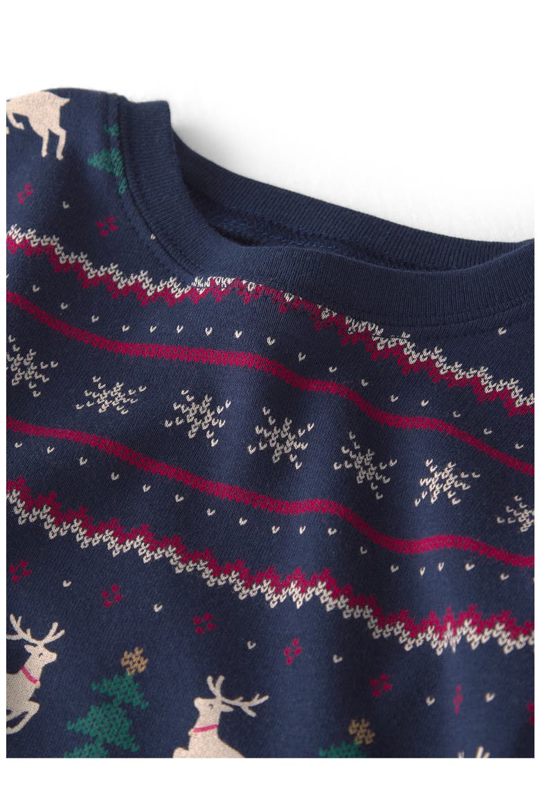 Fair Isle Fitted Organic Cotton Two-Piece Pajamas, Alternate, color, BLUE FAIRISLE