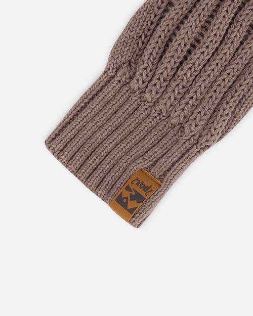 Deux Par Deux Boys' Knit Mittens - Little Kid, Big Kid In Taupe