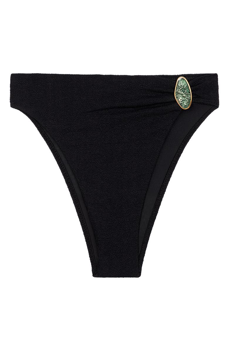 ViX Paula Hermanny Petra Gigi High Waist Hot Bikini Bottoms, Alternate, color, Black