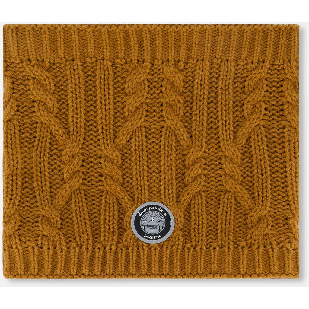 Deux Par Deux Lined Winter Neckwarmer In Brown