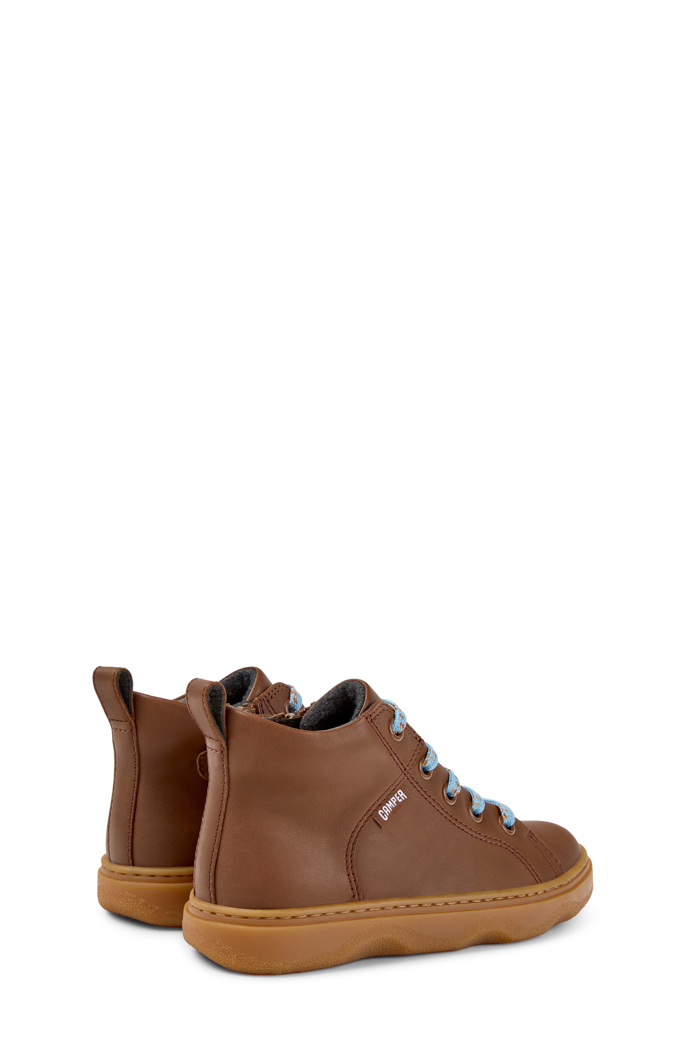 Kids' Kiddo Leather Zip-Up Boot, Alternate, color, MEDIUM BROWN