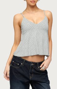EDIKTED Kelli Floral Print Babydoll Camisole