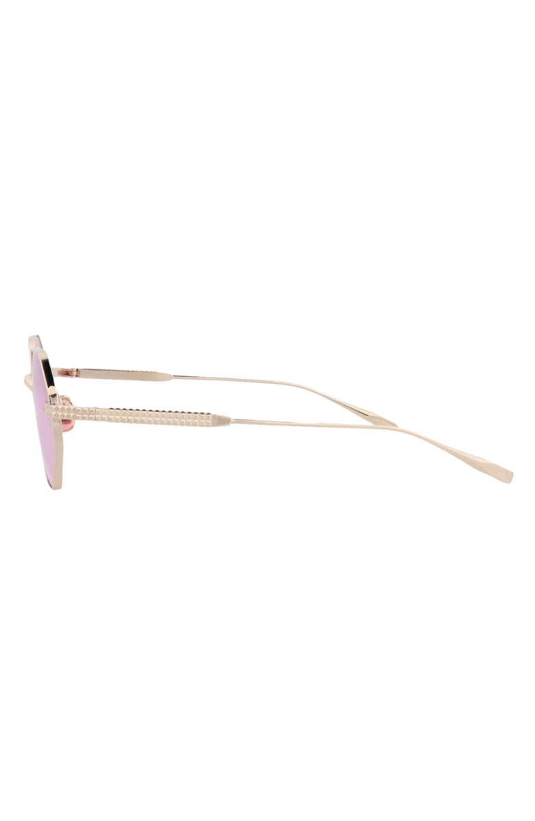 Valentino 50mm Geometric Sunglasses, Alternate, color, Gold Gold Pink
